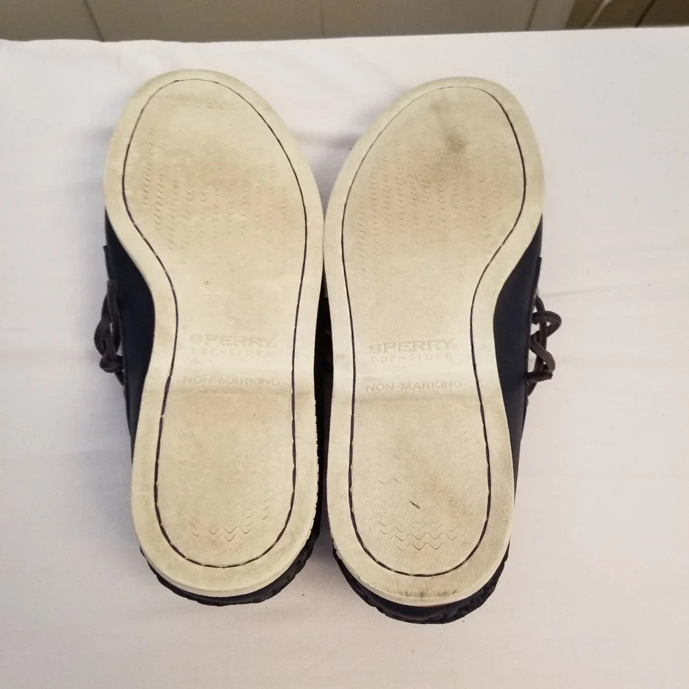 Sperry Gold Cup Authentic Boat Shoes Navy Blue Leather Mens Loafers Sz 7.5